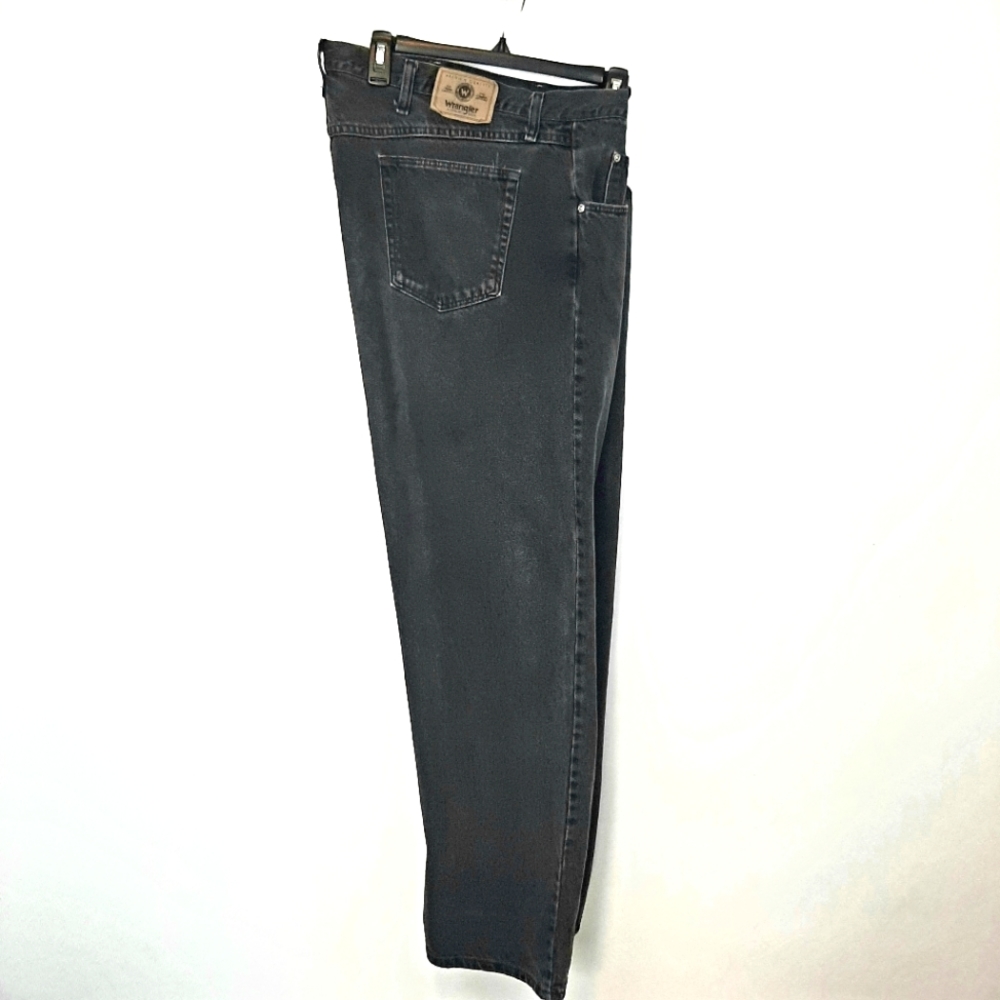 Vintage Men's Wrangler 976T1CB Black Denim Jeans 46x30 Straight Leg Classic